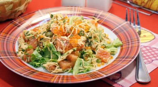 Салат «Вдохновение» с красной икрой