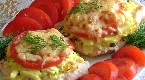 Мясо, запеченное под шубой из кабачков