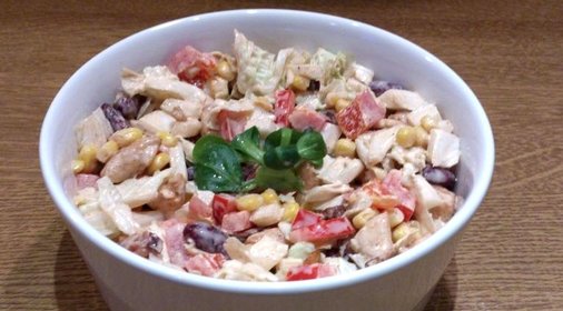 Мясной салат с болгарским перцем