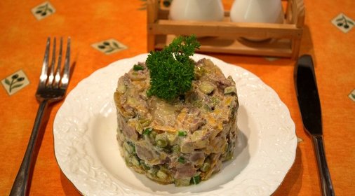 Салат Обжорка с печенью