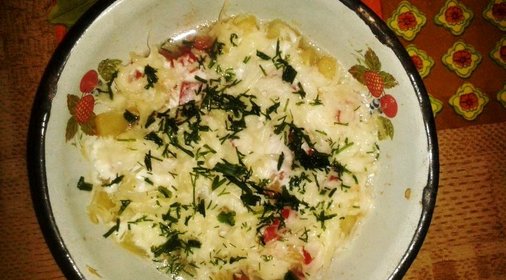 Теплый салат из овощей