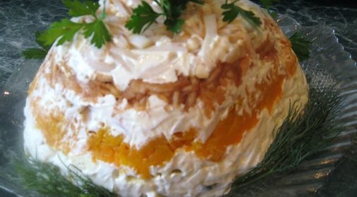 Салат Адмиралтейский с кальмарами