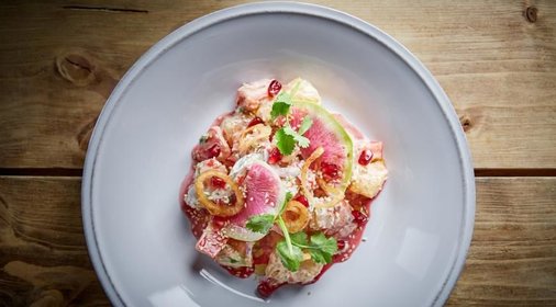 Салат с помело и креветками