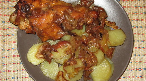 Кролик, запеченный с томатами