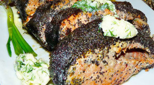 Красная рыба (кижуч) в маковой панировке