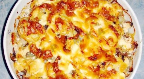 Картофель с мясом и грибами