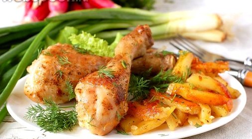 Картофель с курицей в мультиварке