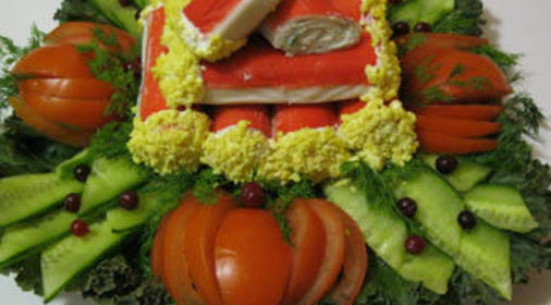 Фаршированные крабовые хлопушки Праздничный салют