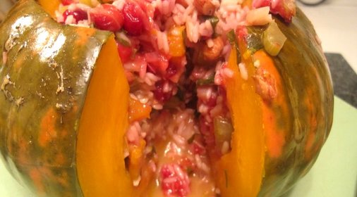 Тыква, фаршированная рисом