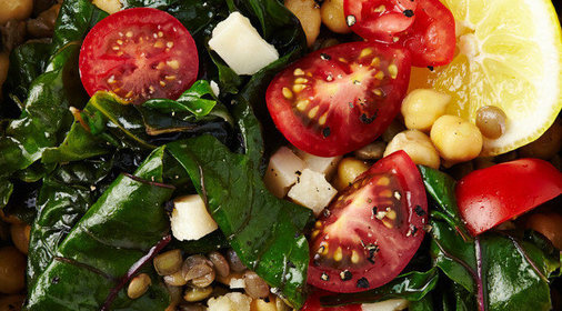 Чечевица с нутом и зеленью