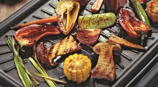 Белые грибы и овощи-гриль