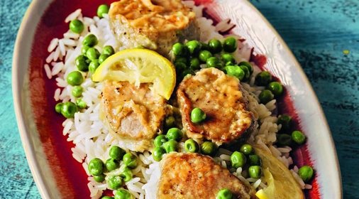 Медальоны из свинины с рисом
