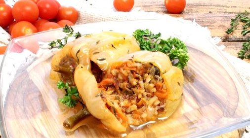 Фаршированный перец грибами в духовке