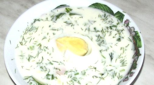 Холодный суп на йогурте с дайконом