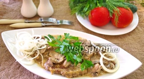 Люля-кебаб с моцареллой в сливочно-грибном соусе