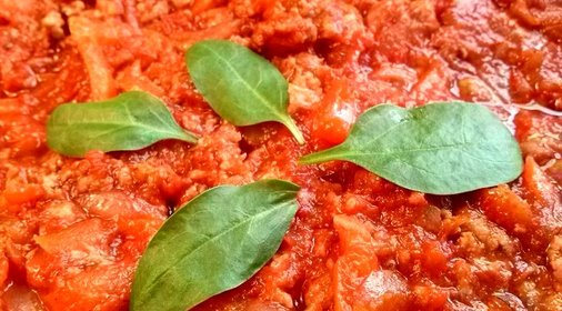 Фарш с помидорами