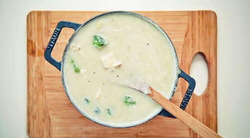 Крем-суп с курицей и брокколи