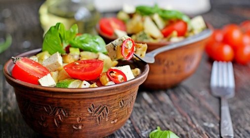 Теплый овощной салат