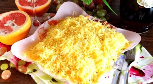 Охотничий салат с курицей