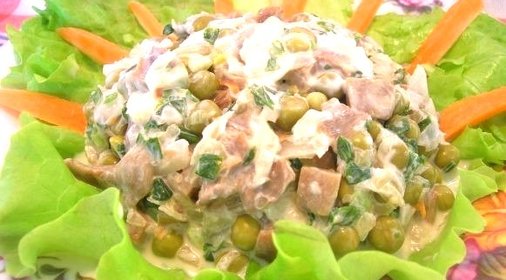 Салат по-деревенски с грибами