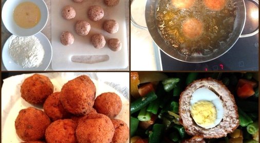 Яйца по‑шотландски с фаршем