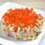 Салат с креветками и икрой