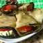 Рулетики из баклажан с домашним сыром и помидорами