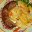 Картофель, запеченный с домашней колбасой