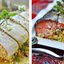 Запеченный лосось, фаршированный кускусом и овощами