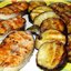Гриль-лосось с баклажанами