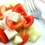 Салат с фетой, помидорами и огурцами