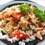 Салат со свежими шампиньонами, помидорами и рисом