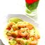Салат из креветок с морковным соусом