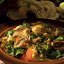 Теплый салат из вешенок и шпината