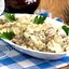 Салат с кальмарами, грибами и луком