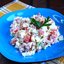 Салат с рисом и колбасой