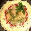 Слоеный салат с мясом и овощами