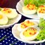 Яйца начинённые кальмарами и красной икрой