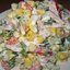 Салат из ветчины с огурцами яйцом и кукурузой