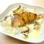Пангасиус запеченный с яблоками и корицей в сливках