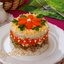 Слоёный салат с рисом и сардинами