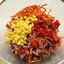 Салат Рыжик с копченой колбасой и кукурузой и морковью