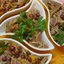 Салат из куриных желудочков с фасолью