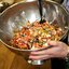 Теплый салат с баклажанами, болгарским перцем и фетой