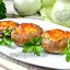 Шампиньоны запечённые, фаршированные кабачком