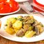 Картофель с шампиньонами и куриными сердечками