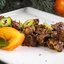 Куриная печень с хурмой