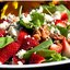 Шпинат с клубникой и орехами