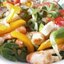 Королевский салат с копченым угрем, креветками и кальмарами