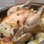 Курица запеченная целиком с картофелем и тимьяном